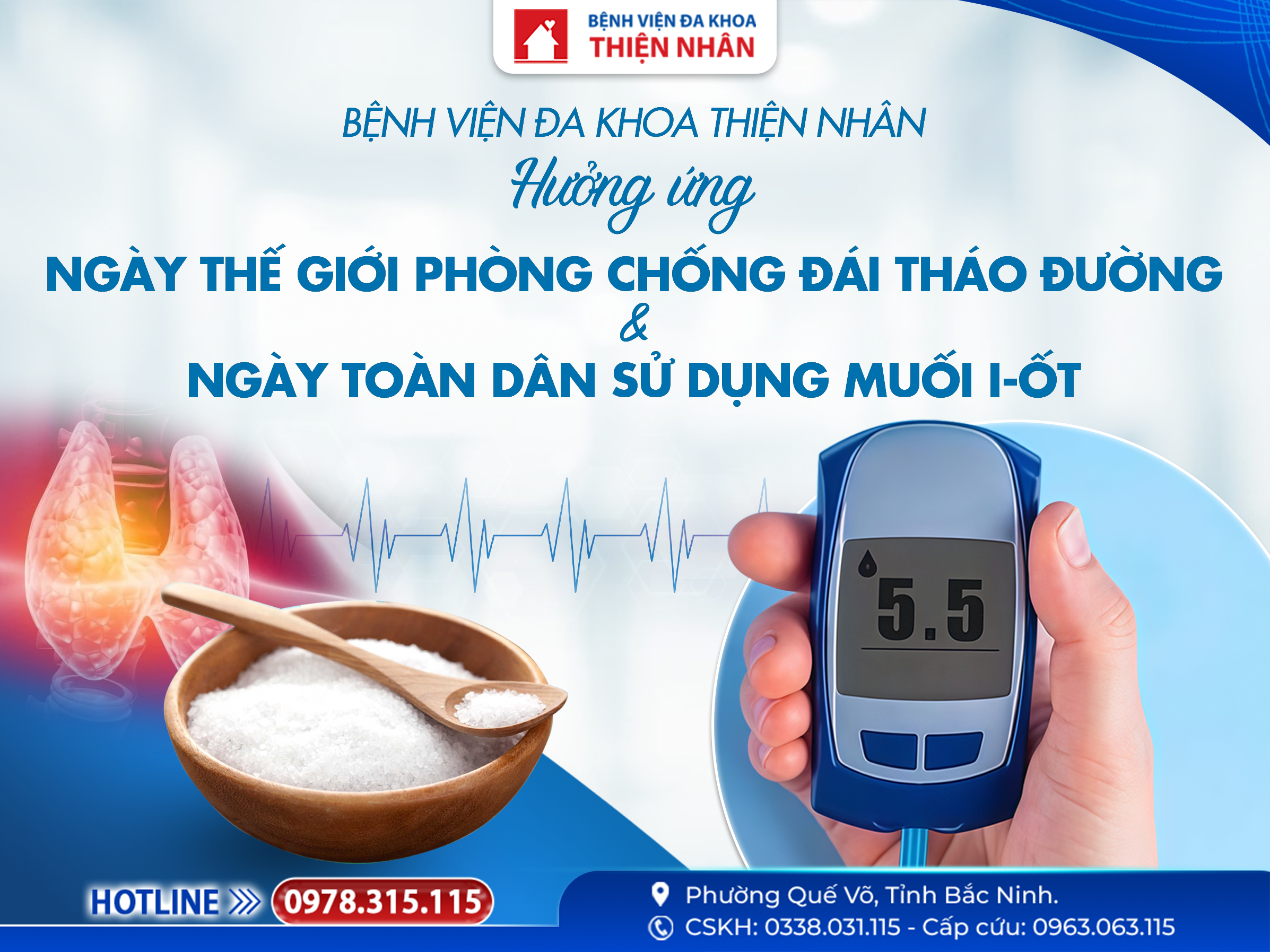 BỆNH VIỆN ĐA KHOA THIỆN NHÂN HƯỞNG ỨNG NGÀY THẾ GIỚI PHÒNG CHỐNG ĐÁI THÁO ĐƯỜNG VÀ NGÀY TOÀN DÂN SỬ DỤNG MUỐI I-ỐT